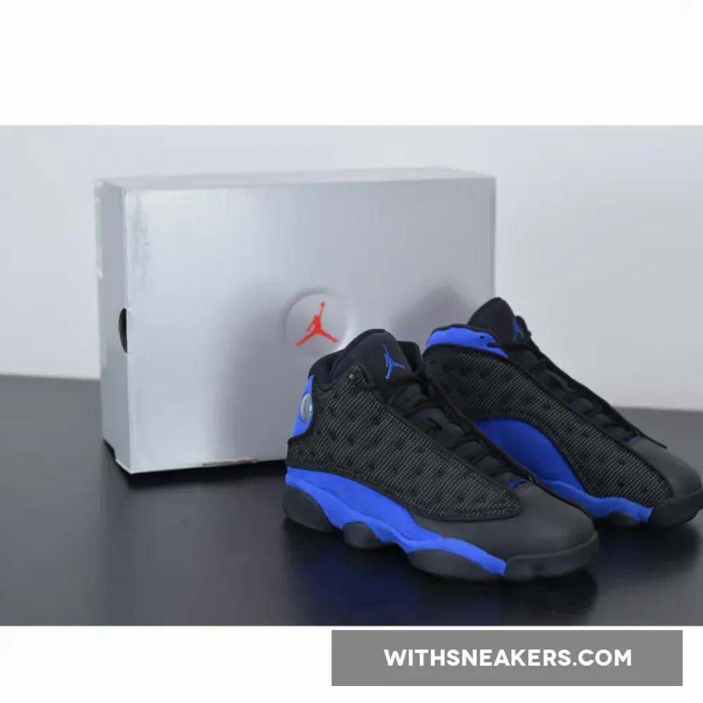 Air Jordan 13 Retro Black Royal AJ13 White Hyper Blue Sneakers. 414571-040