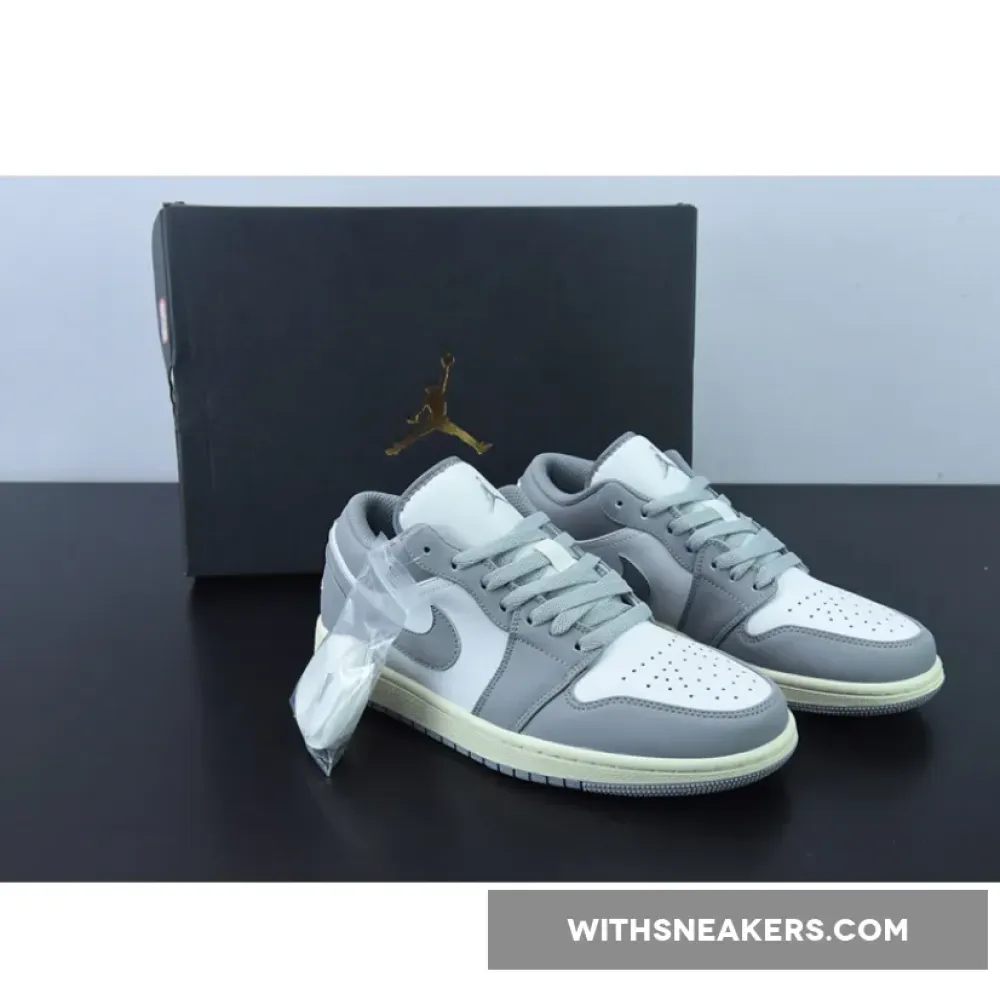 Air Jordan 1 Low White/Vintage Grey 553558-053
