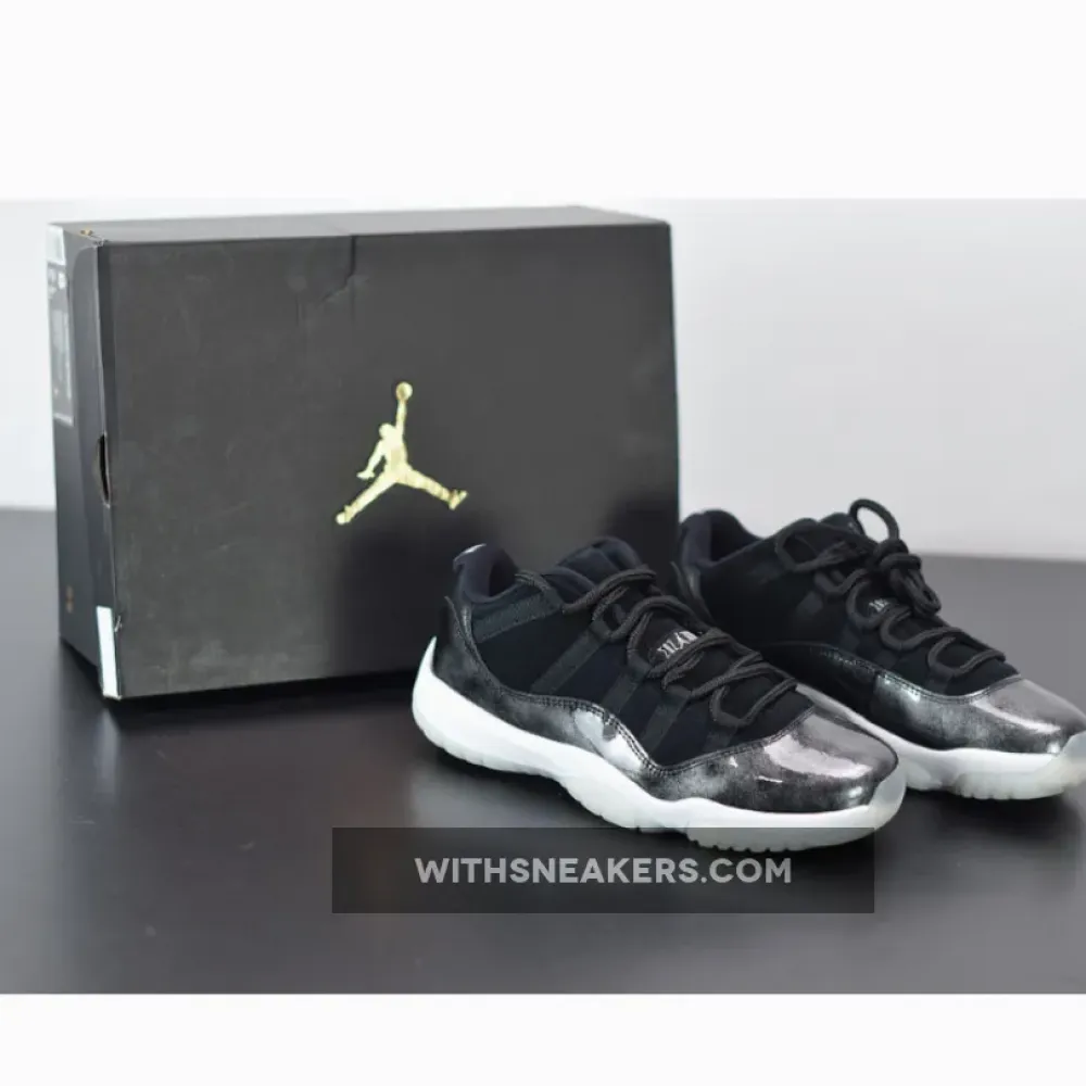 Air Jordan 11 Low Barons Black/Metallic Silver/White 528895-010