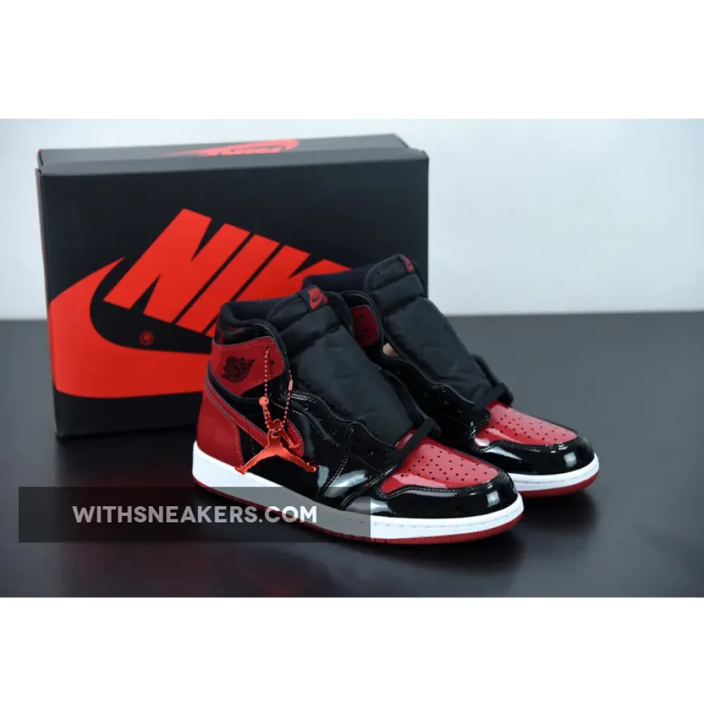 Nike Air Jordan 1 High OG 'Bred Patent' Black/White/Varsity Red 555088-063