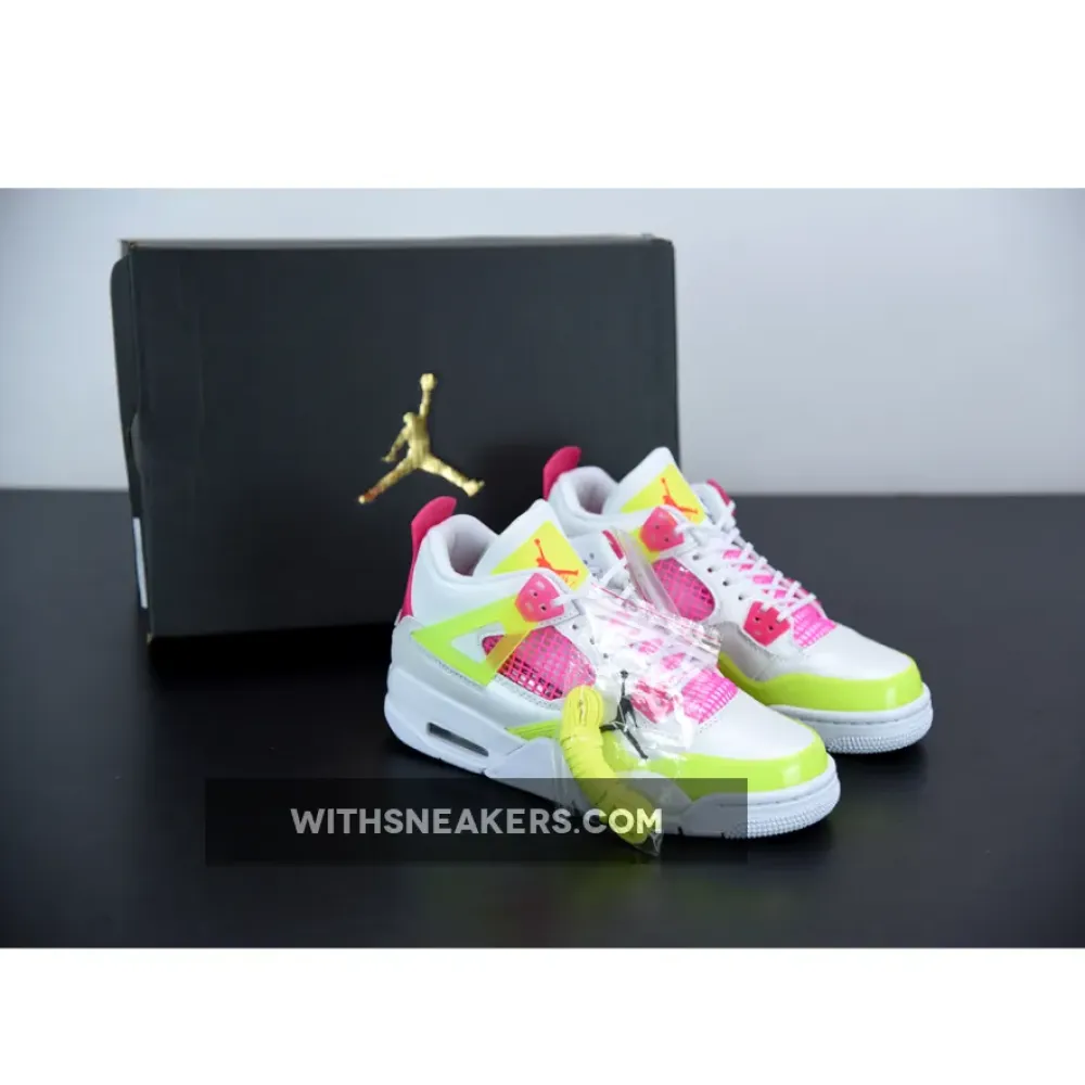 Nike Air Jordan 4 Retro GS Lemon Venom White/Pink Blast/Lemon Venom CV7808-100