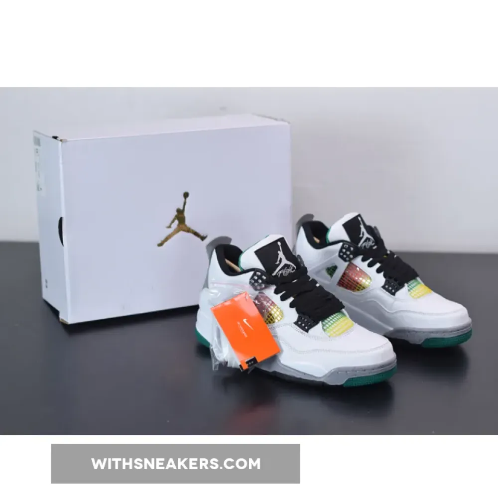 Air Jordan 4 Retro 'Green Rasta' White/Black/Lucid Green AQ9129-100