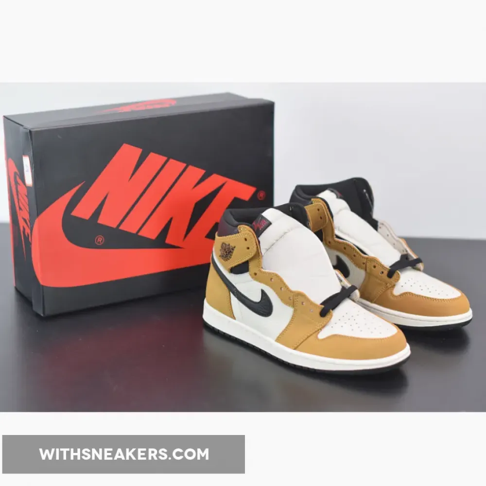 Nike Air Jordan 1 Retro High OG Rookie of the Year Gold Harvest/Black 555088-700