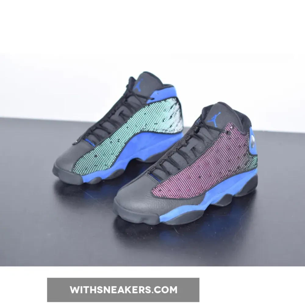 Air Jordan 13 Retro Black Royal AJ13 White Hyper Blue Sneakers. 414571-040