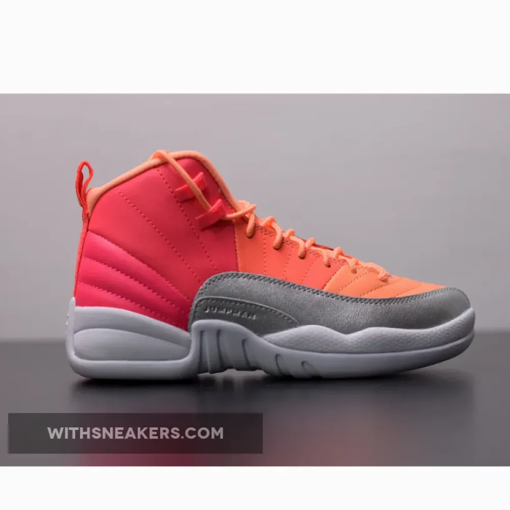Air Jordan 12 GS Hot Pink Basketball Shoes with Silver Detailing. 510815-601