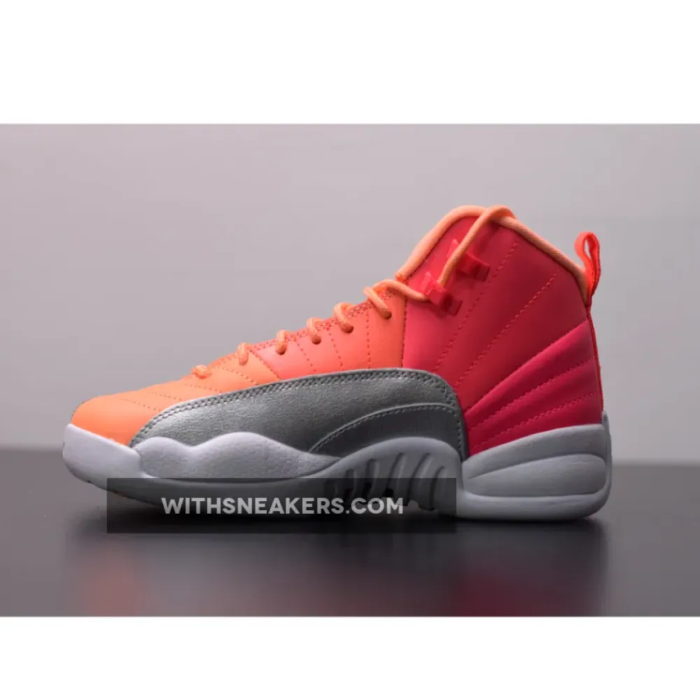 Air Jordan 12 GS Hot Pink Basketball Shoes with Silver Detailing. 510815-601