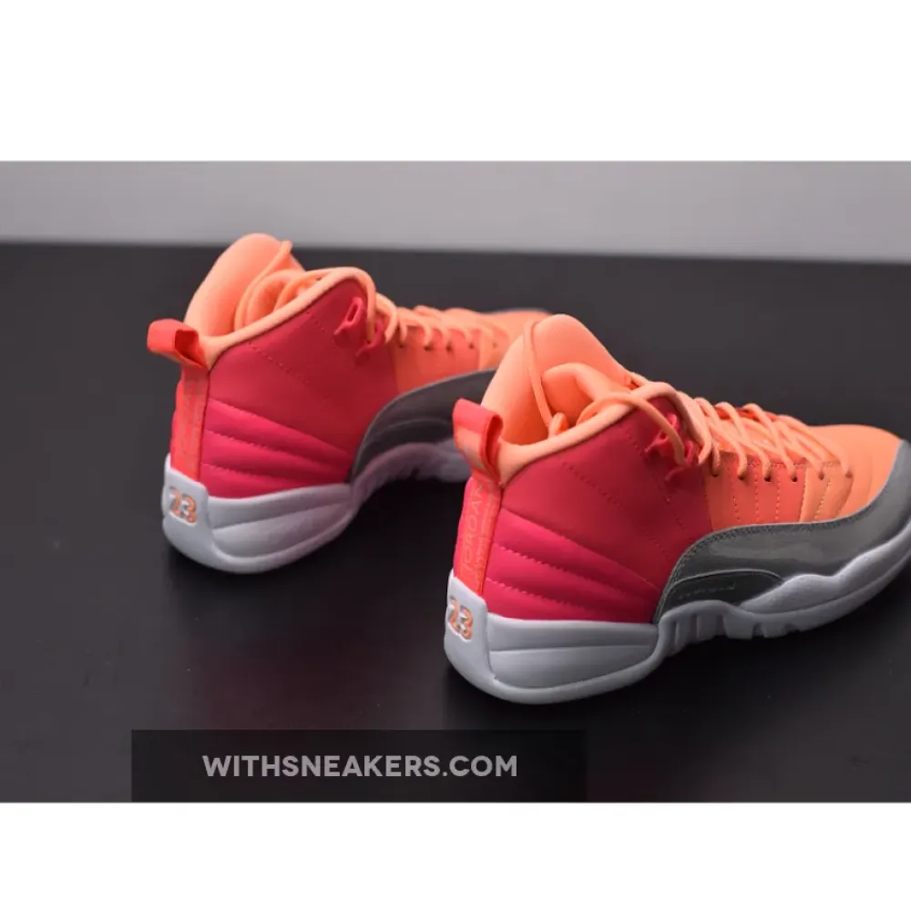 Air Jordan 12 GS Hot Pink Basketball Shoes with Silver Detailing. 510815-601