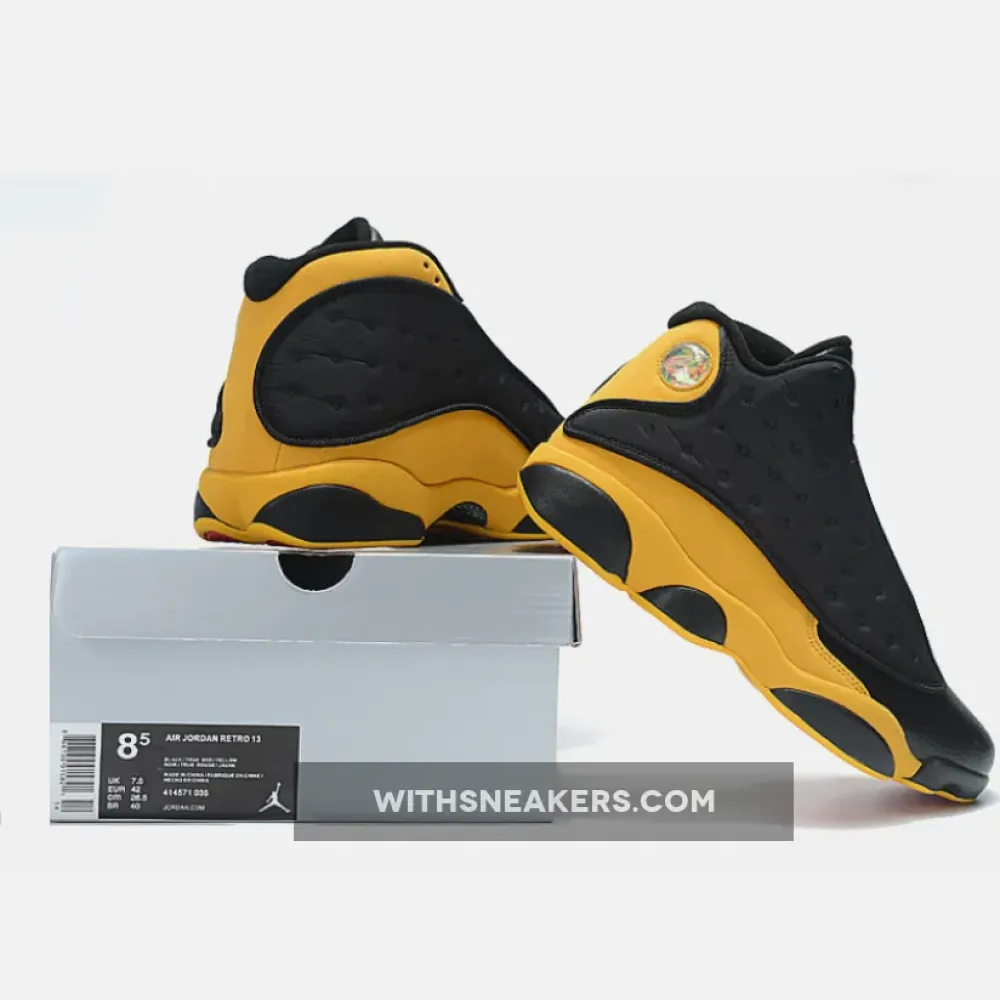 Carmelo Anthony's Black and Yellow Air Jordan 13 Melo Class of 2002 Sneakers. 414571-035