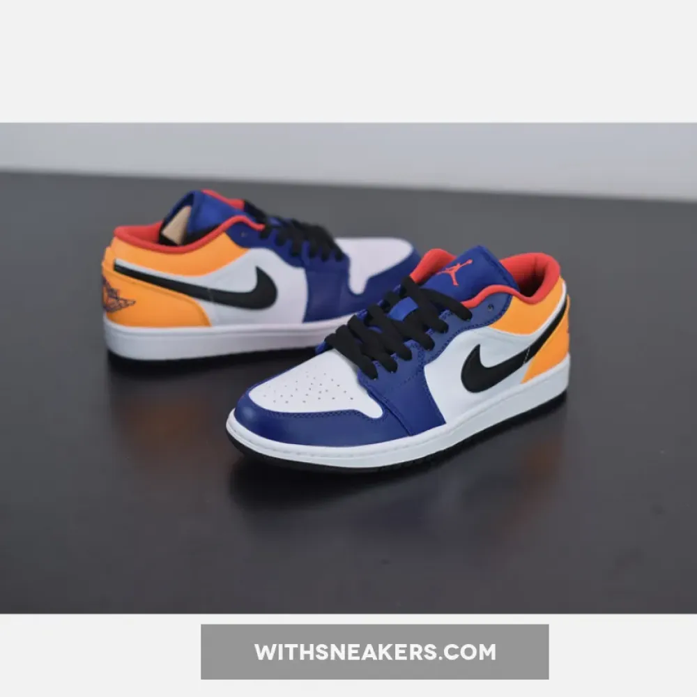 Nike Air Jordan 1 Low White/Track Red/Deep Royal Blue 553558-123