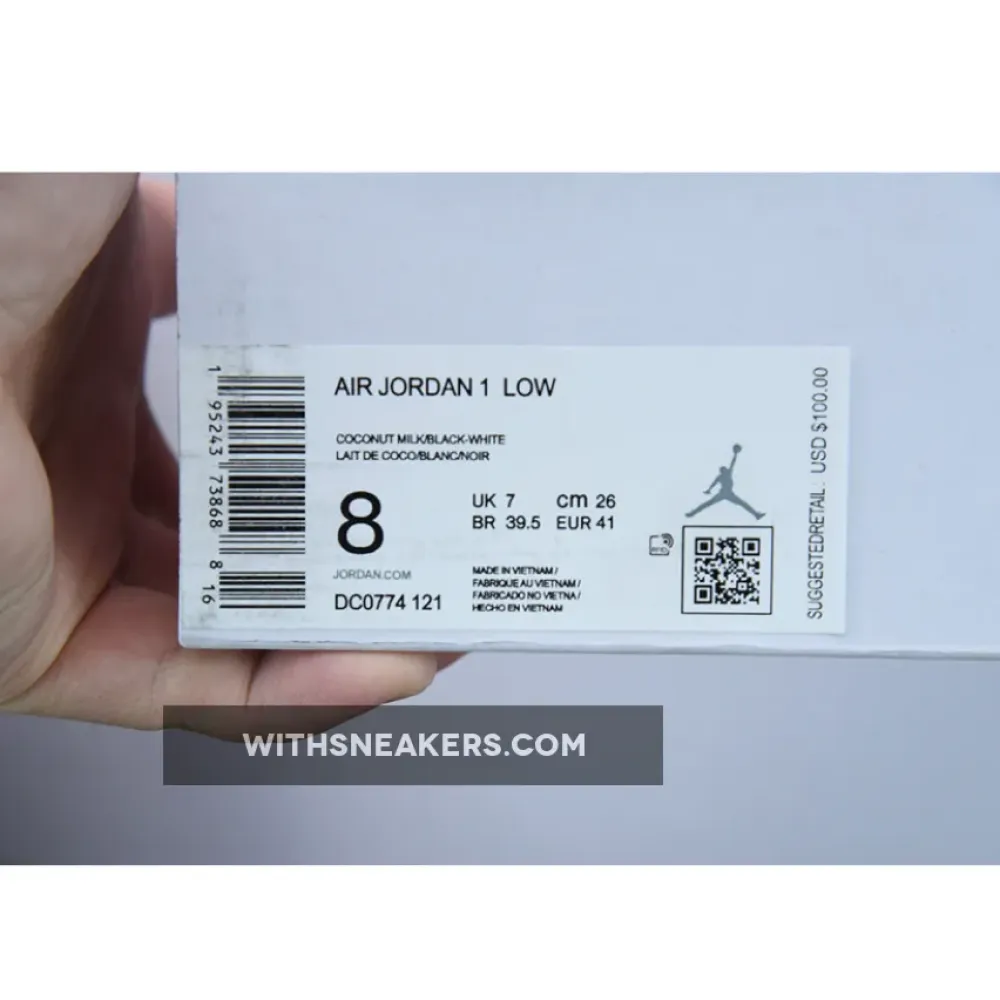 Nike Air Jordan 1 Low Coconut Milk/Black/White DC0774-121