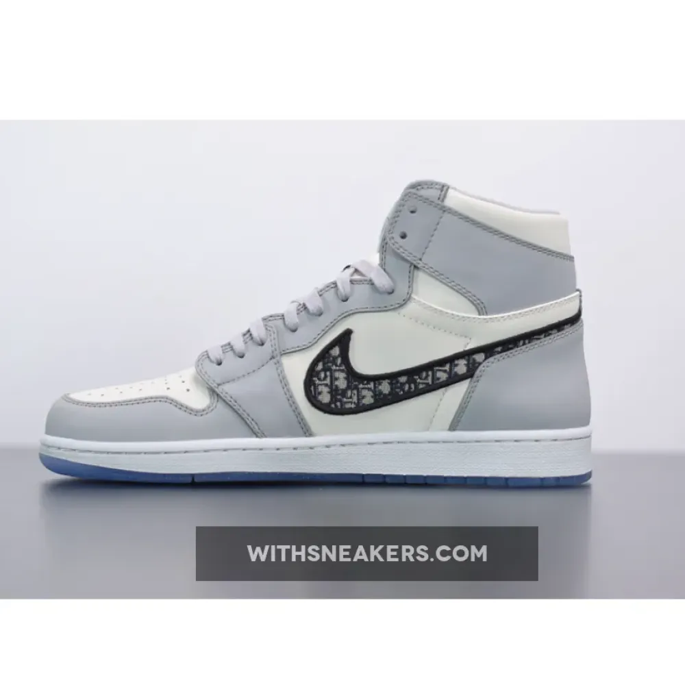 Dior x Air Jordan 1 High OG Metallic Silver/Black/Pure Platinum CN8607-002