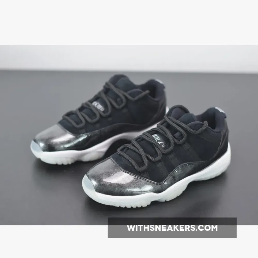 Air Jordan 11 Low Barons Black/Metallic Silver/White 528895-010
