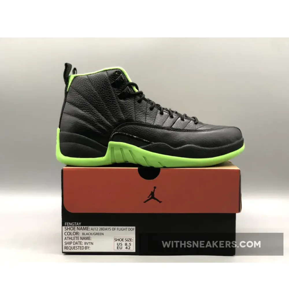 Air Jordan 12 28 Days of Flight Black/Neon Green
