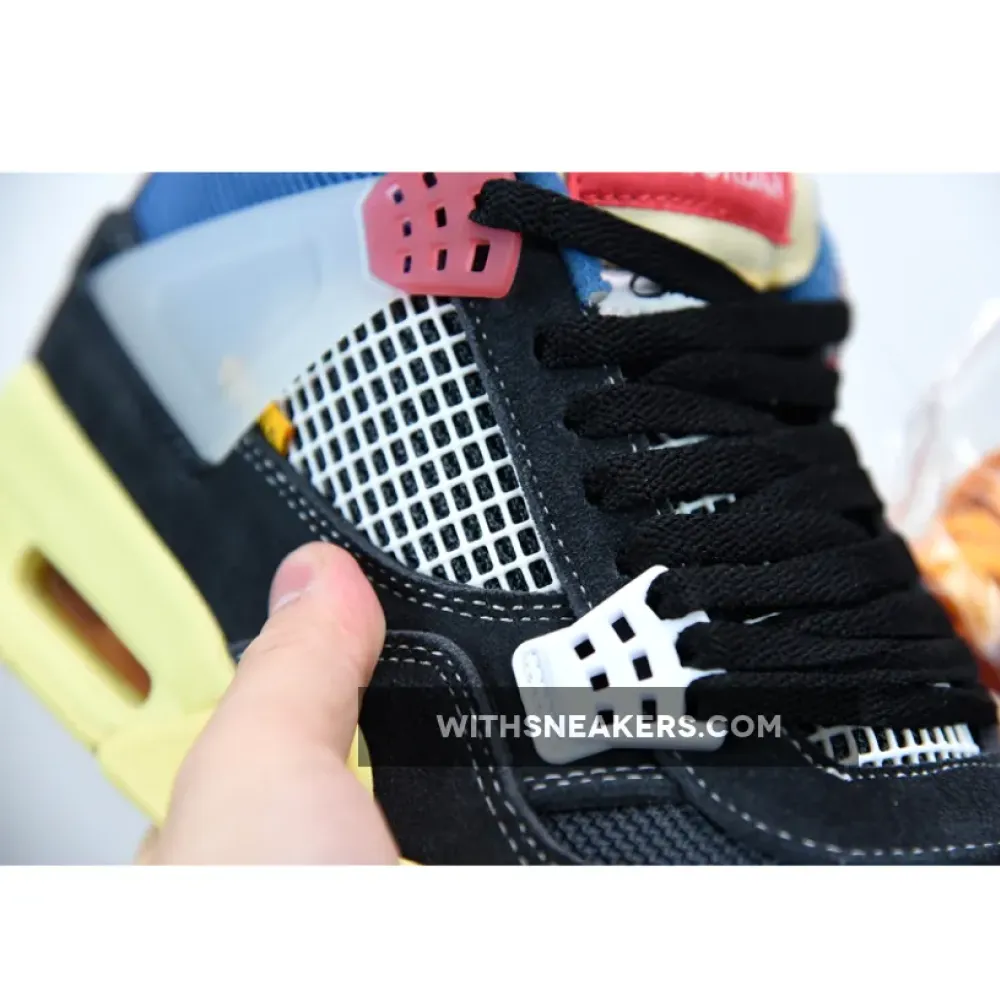 Union x Air Jordan 4 Off Noir/Brigade Blue/Dark Smoke Grey/Light Fusion Red DC9533-001