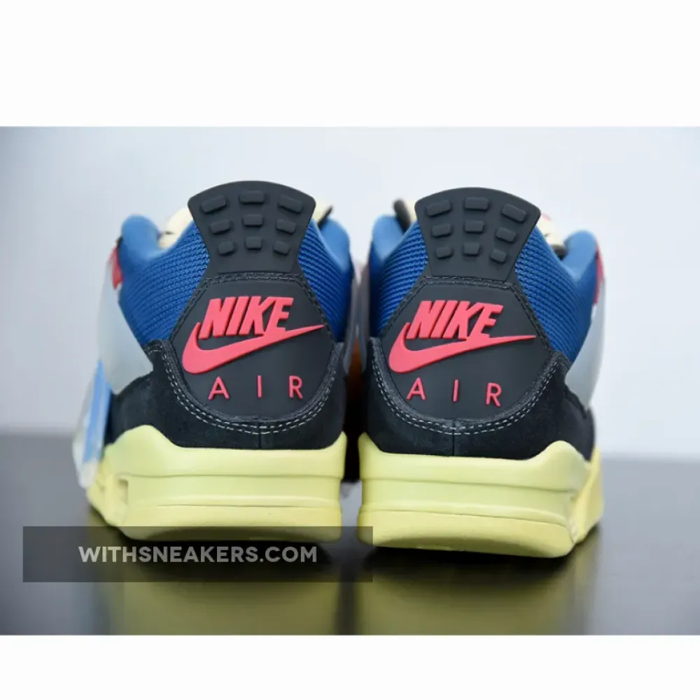 Union x Air Jordan 4 Off Noir/Brigade Blue/Dark Smoke Grey/Light Fusion Red DC9533-001