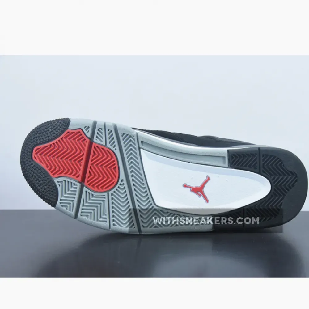 Air Jordan 4 Black Canvas Black/Light Steel Grey/White/Fire Red DH7138-006