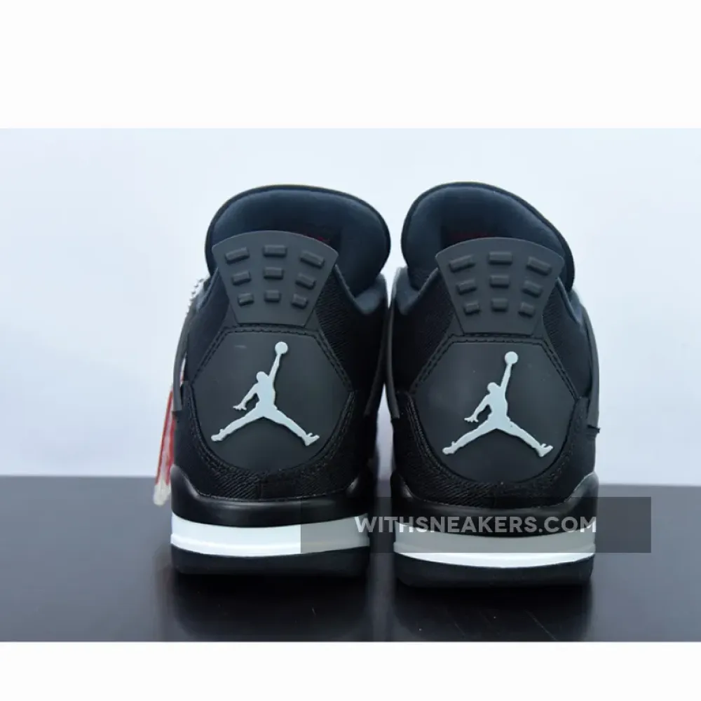 Air Jordan 4 Black Canvas Black/Light Steel Grey/White/Fire Red DH7138-006