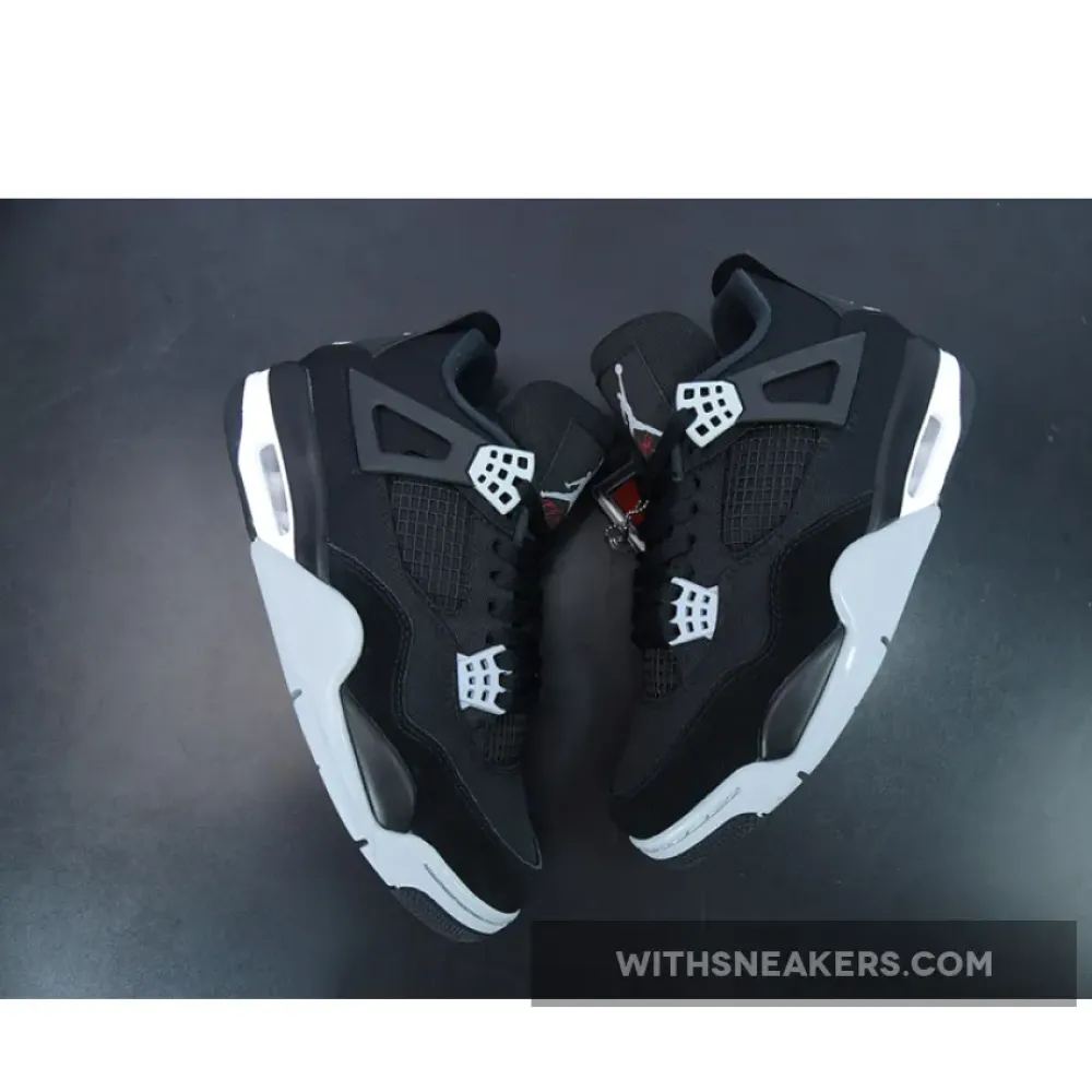 Air Jordan 4 Black Canvas Black/Light Steel Grey/White/Fire Red DH7138-006