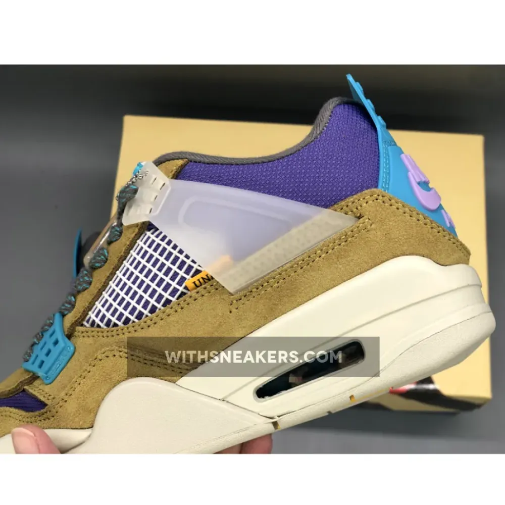 Union Air Jordan 4 - Desert Moss/Turquoise Blue/Purple DJ5718-300