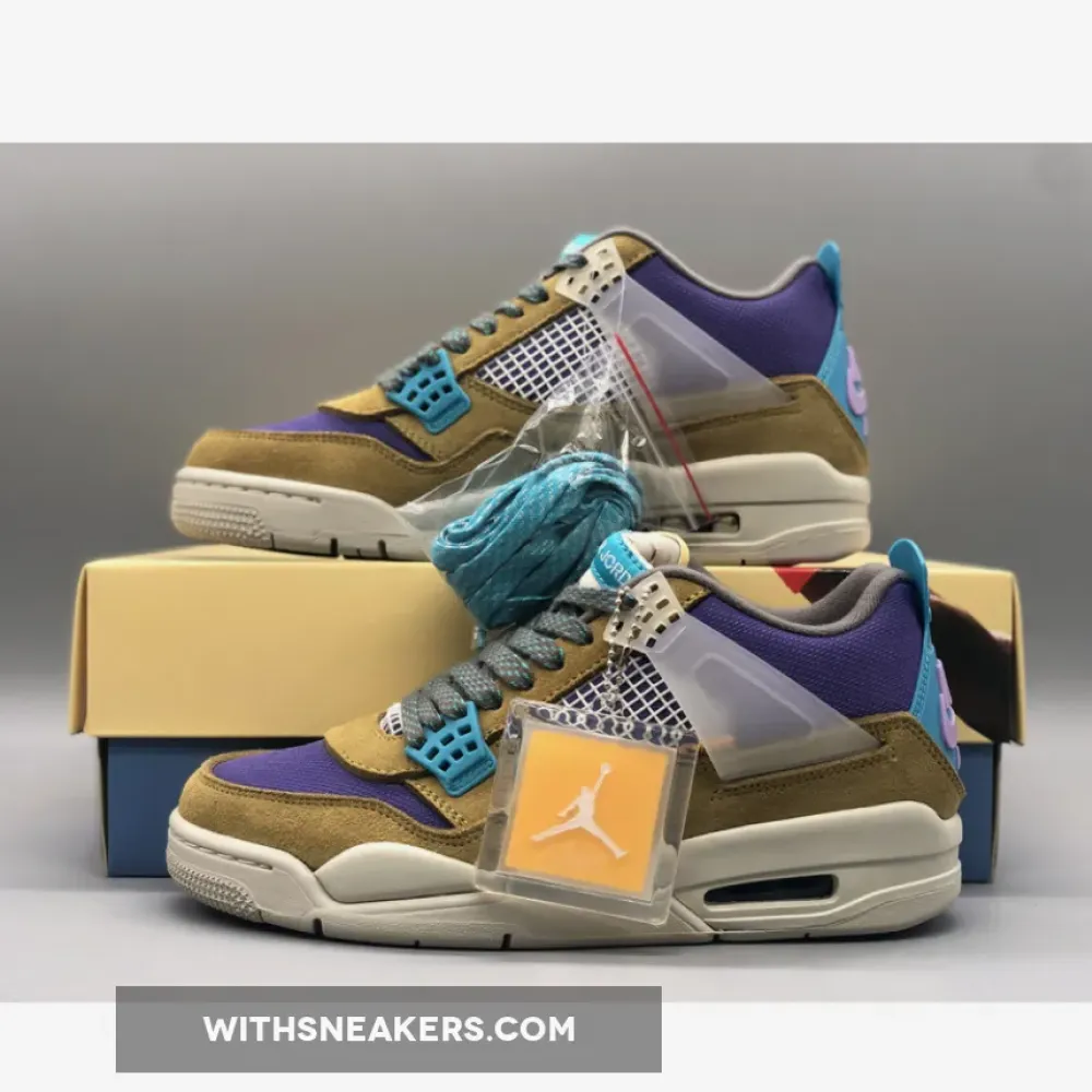 Union Air Jordan 4 - Desert Moss/Turquoise Blue/Purple DJ5718-300