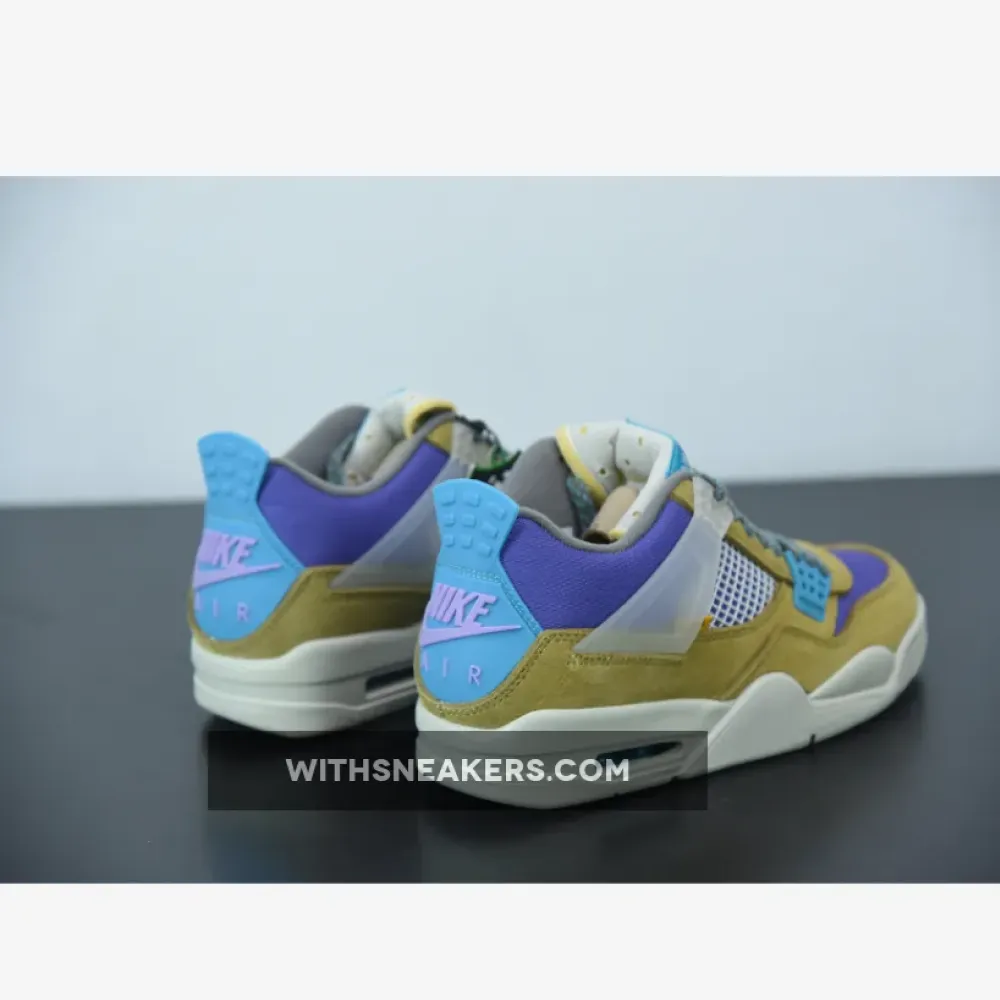Union Air Jordan 4 - Desert Moss/Turquoise Blue/Purple DJ5718-300