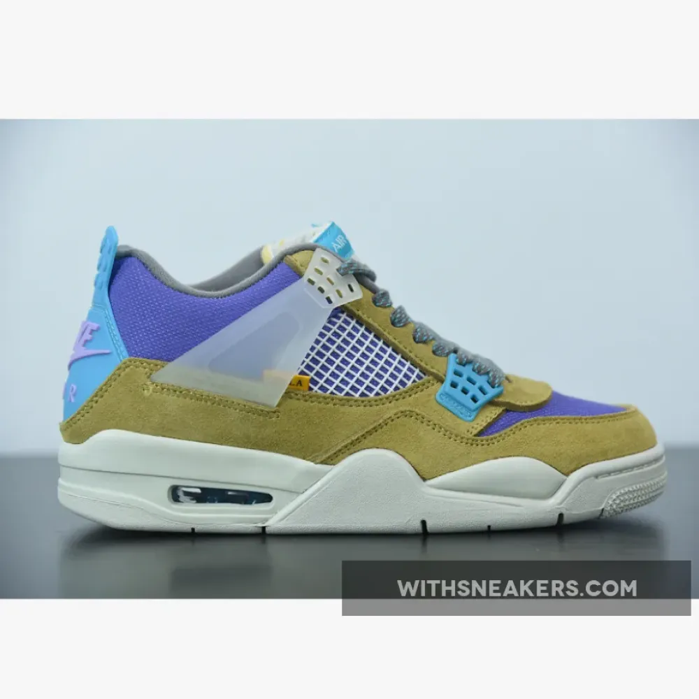 Union Air Jordan 4 - Desert Moss/Turquoise Blue/Purple DJ5718-300