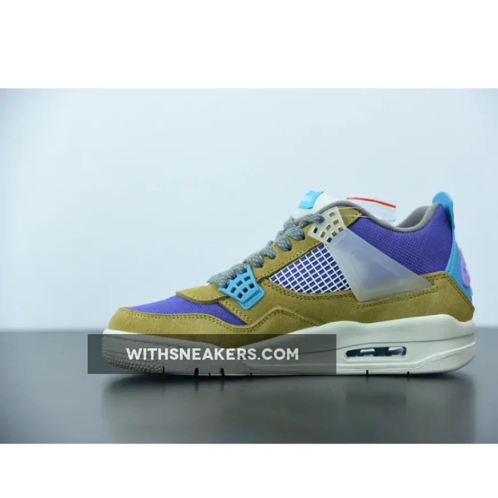 Union Air Jordan 4 - Desert Moss/Turquoise Blue/Purple DJ5718-300