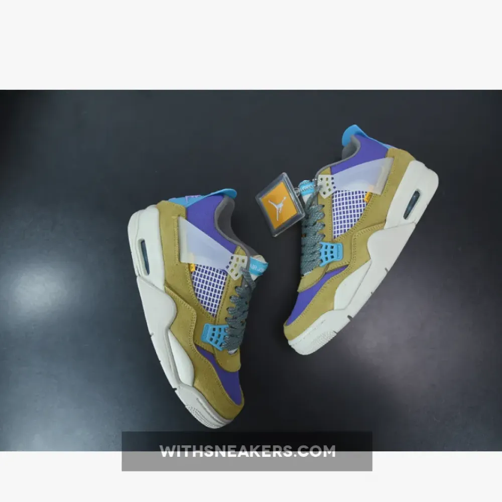 Union Air Jordan 4 - Desert Moss/Turquoise Blue/Purple DJ5718-300