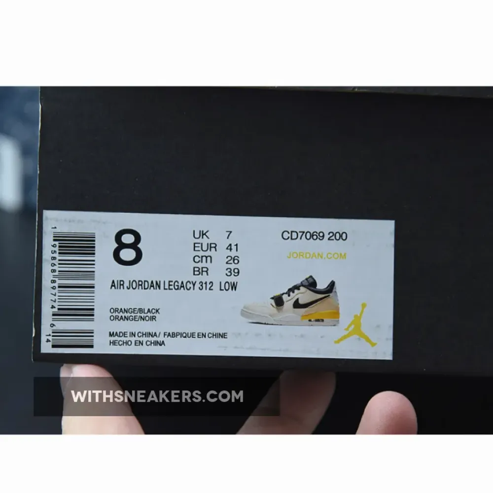 Nike Jordan Legacy 312 Low Pale Vanilla/Black/Yellow CD7069-200