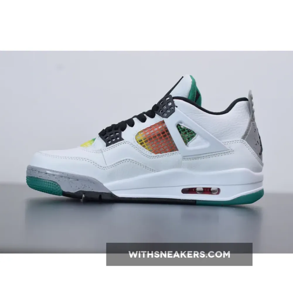 Air Jordan 4 Retro 'Green Rasta' White/Black/Lucid Green AQ9129-100