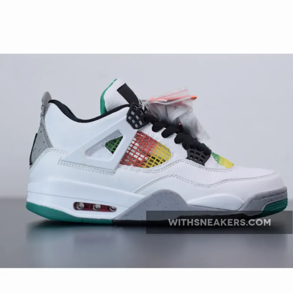 Air Jordan 4 Retro 'Green Rasta' White/Black/Lucid Green AQ9129-100