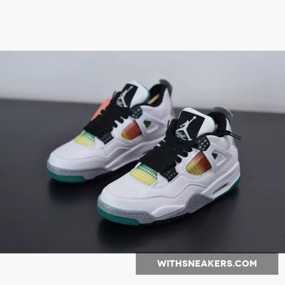 Air Jordan 4 Retro 'Green Rasta' White/Black/Lucid Green AQ9129-100