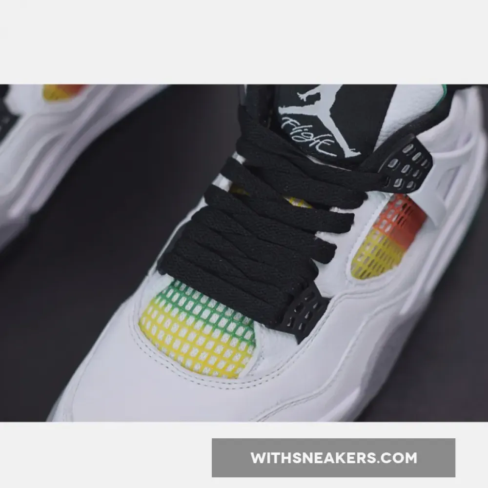 Air Jordan 4 Retro 'Green Rasta' White/Black/Lucid Green AQ9129-100