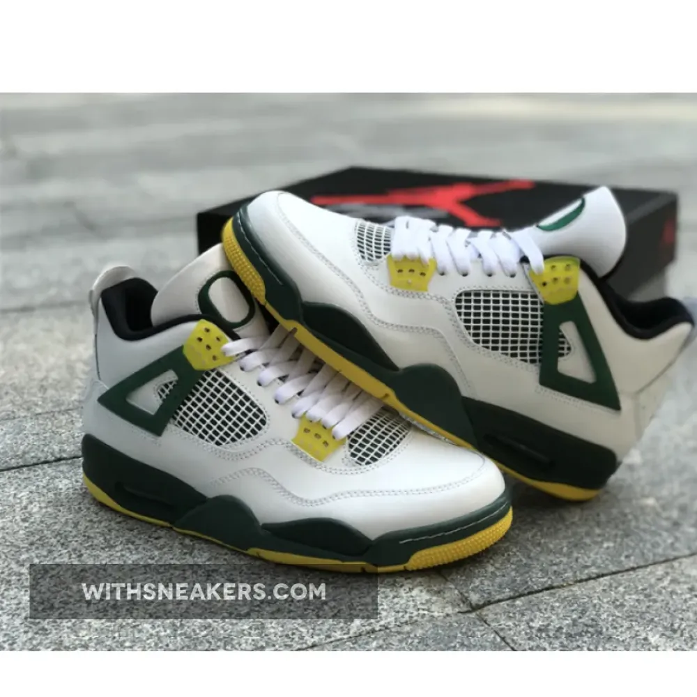 Air Jordan 4 Retro Oregon Ducks Duckman White/Green/Yellow