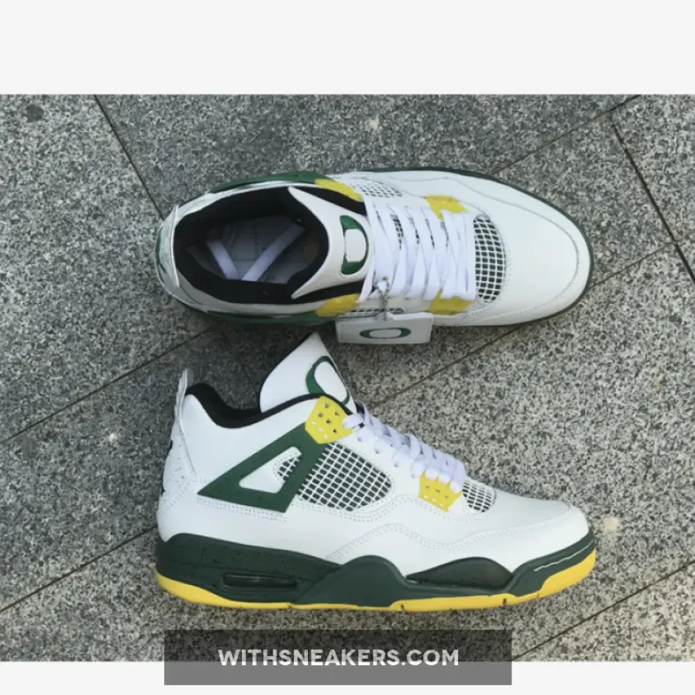 Air Jordan 4 Retro Oregon Ducks Duckman White/Green/Yellow