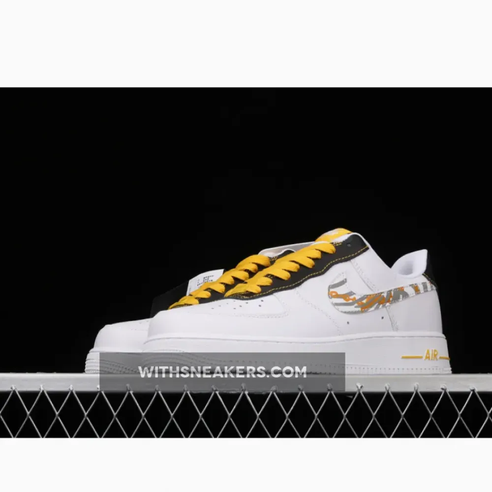 Nike Air Force 1 Gold Links Zebra Print White/Black/Gold DH5284-100