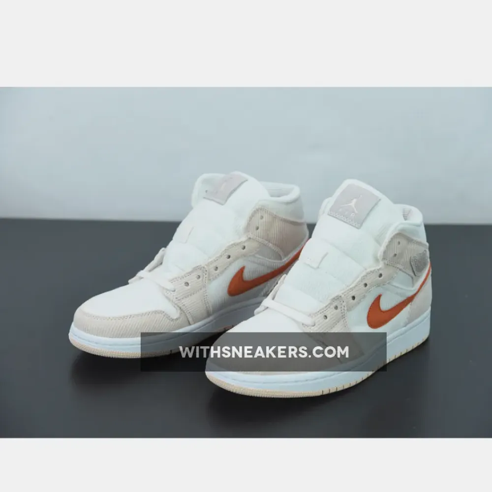 Nike Air Jordan 1 Mid Corduroy Sail/Orange Quartz DA8009-108