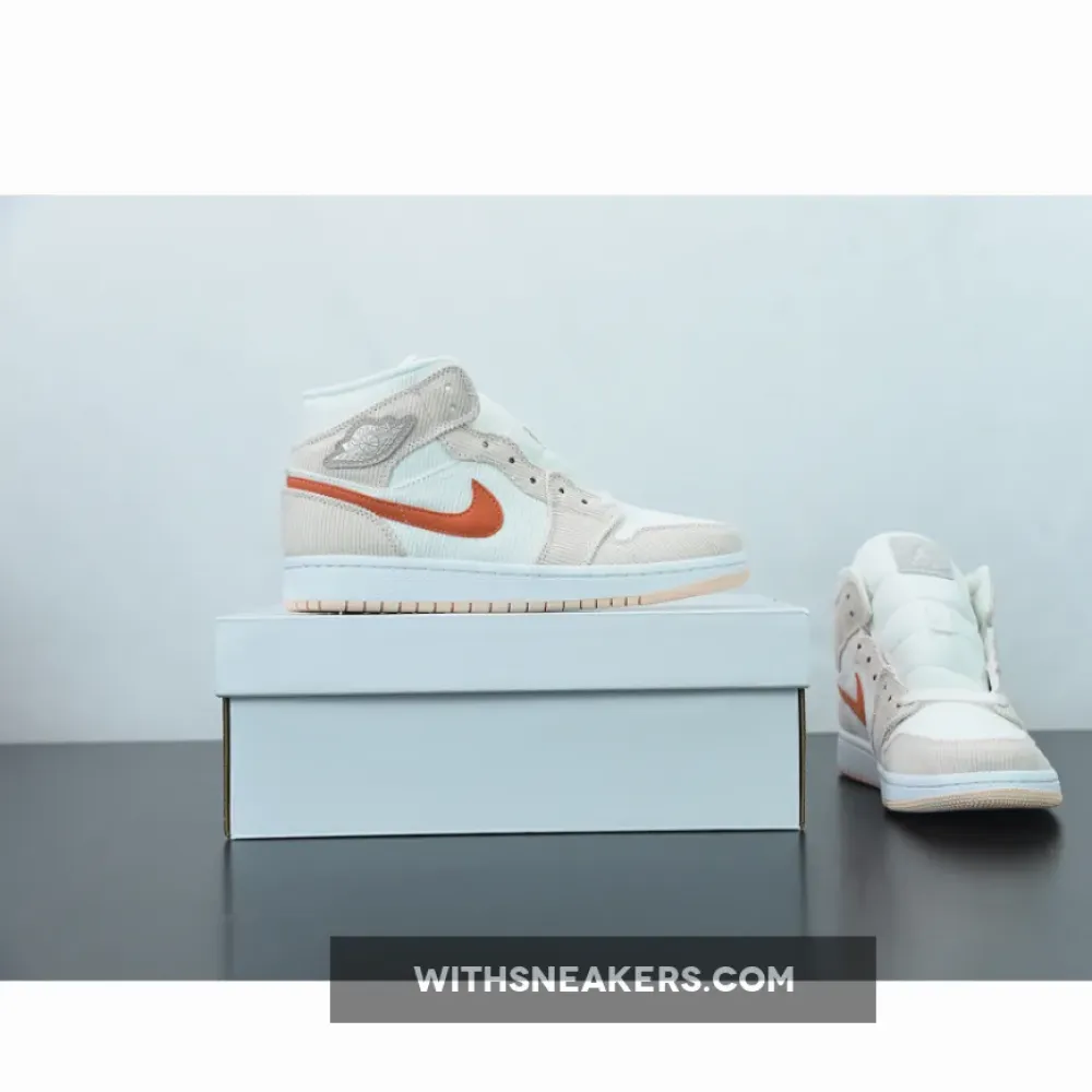 Nike Air Jordan 1 Mid Corduroy Sail/Orange Quartz DA8009-108