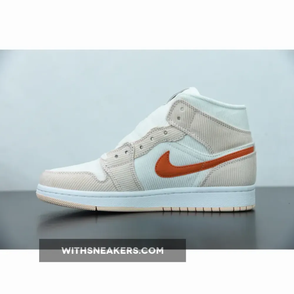 Nike Air Jordan 1 Mid Corduroy Sail/Orange Quartz DA8009-108