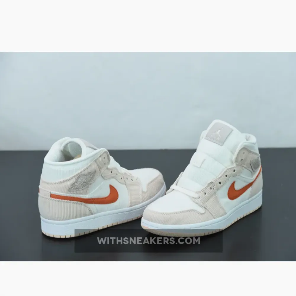 Nike Air Jordan 1 Mid Corduroy Sail/Orange Quartz DA8009-108