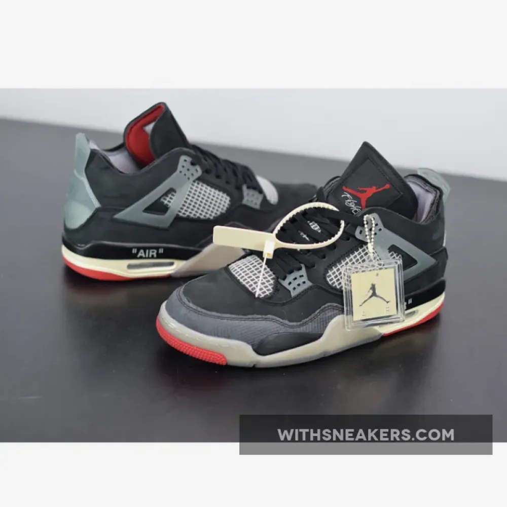 Air Jordan 4 Off-White Bred Black/Red/Grey