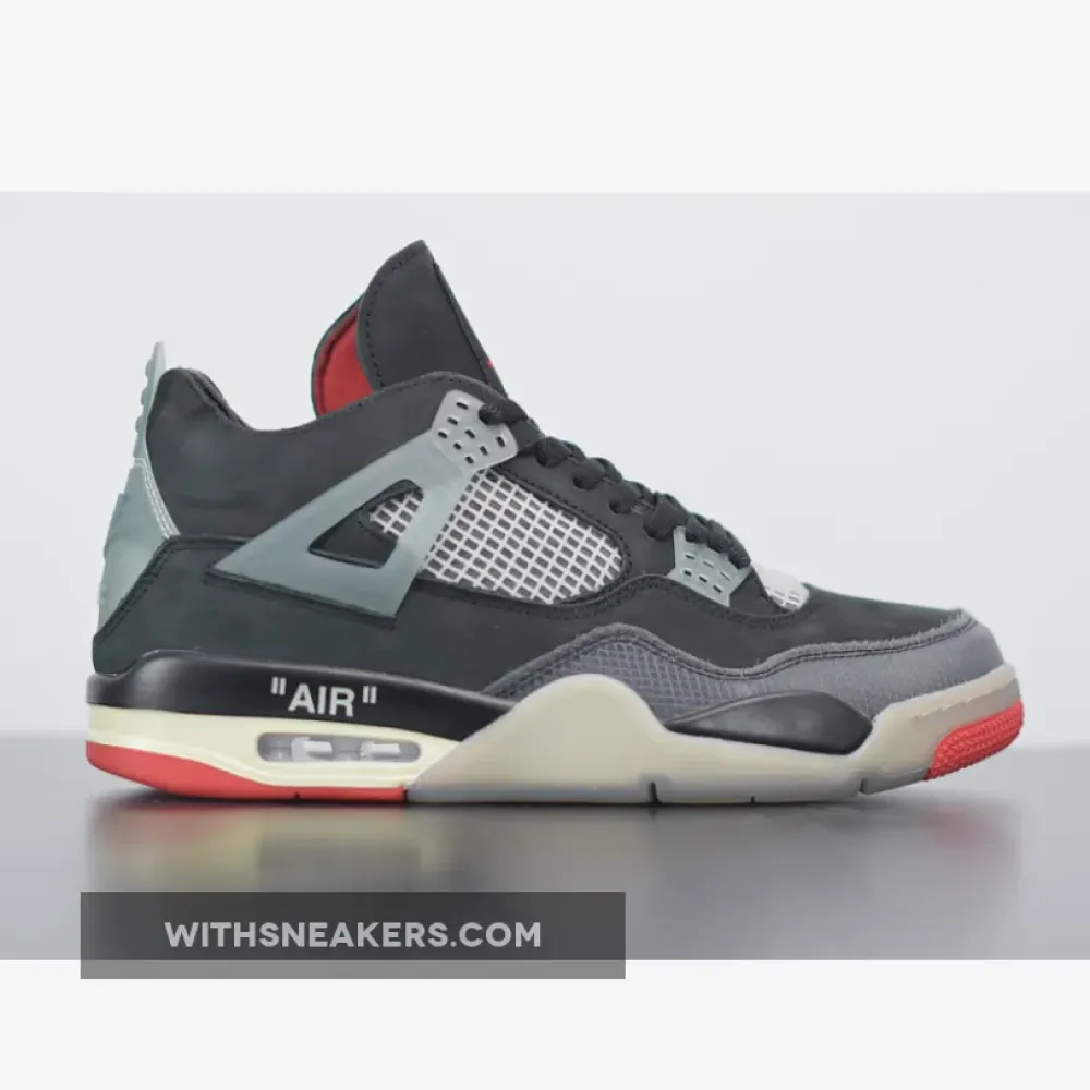 Air Jordan 4 Off-White Bred Black/Red/Grey