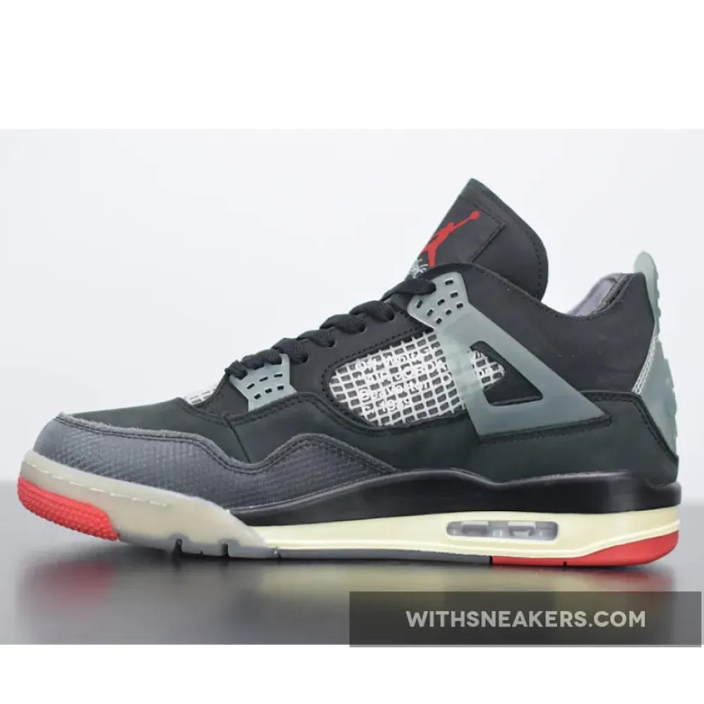 Air Jordan 4 Off-White Bred Black/Red/Grey