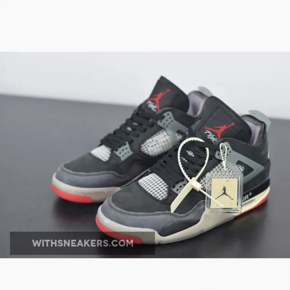 Air Jordan 4 Off-White Bred Black/Red/Grey