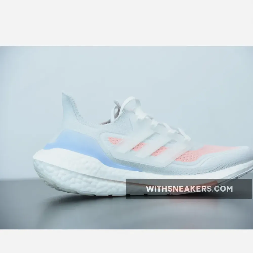 Adidas UltraBoost 21 White Glow Pink Grey/Pink/Blue FY0396