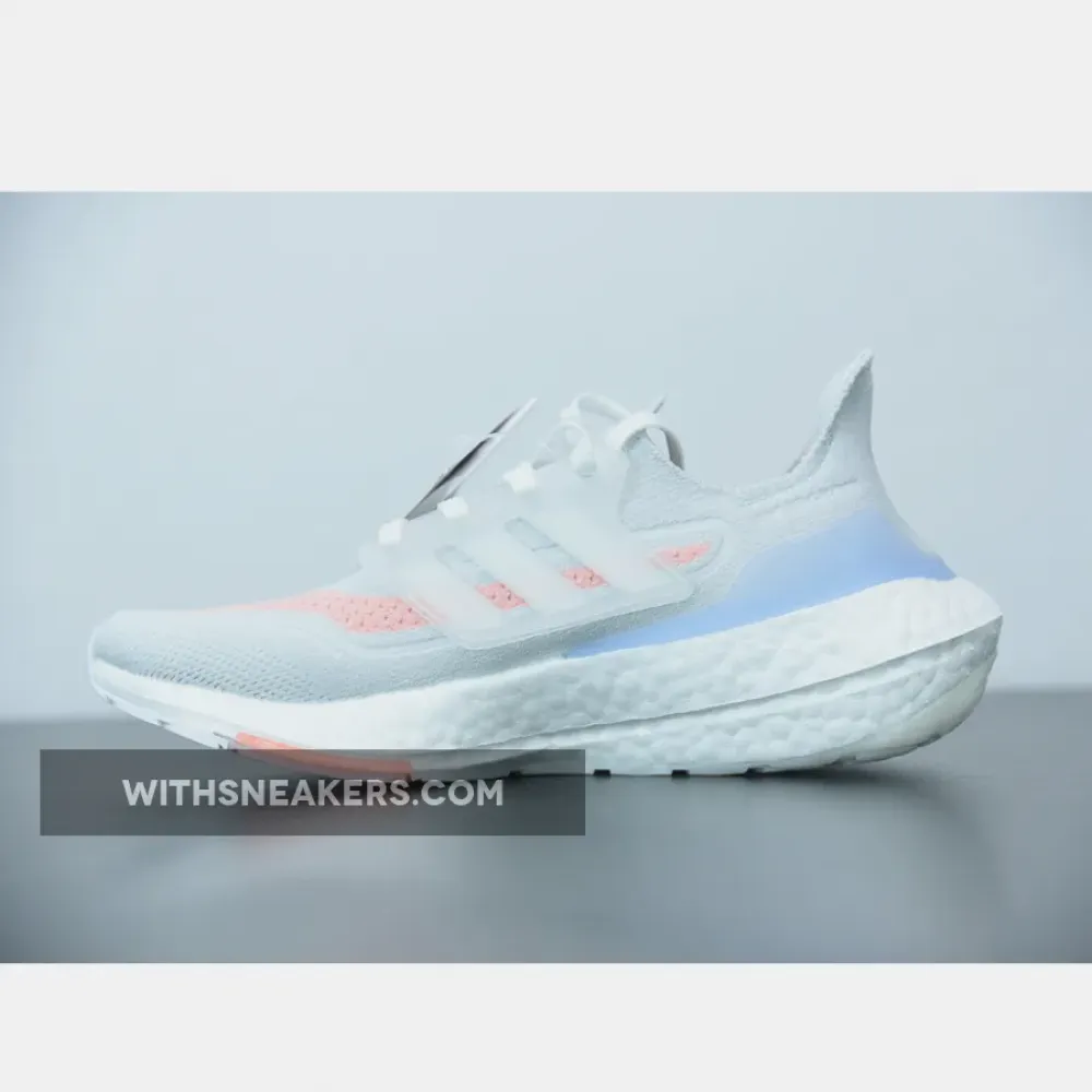 Adidas UltraBoost 21 White Glow Pink Grey/Pink/Blue FY0396