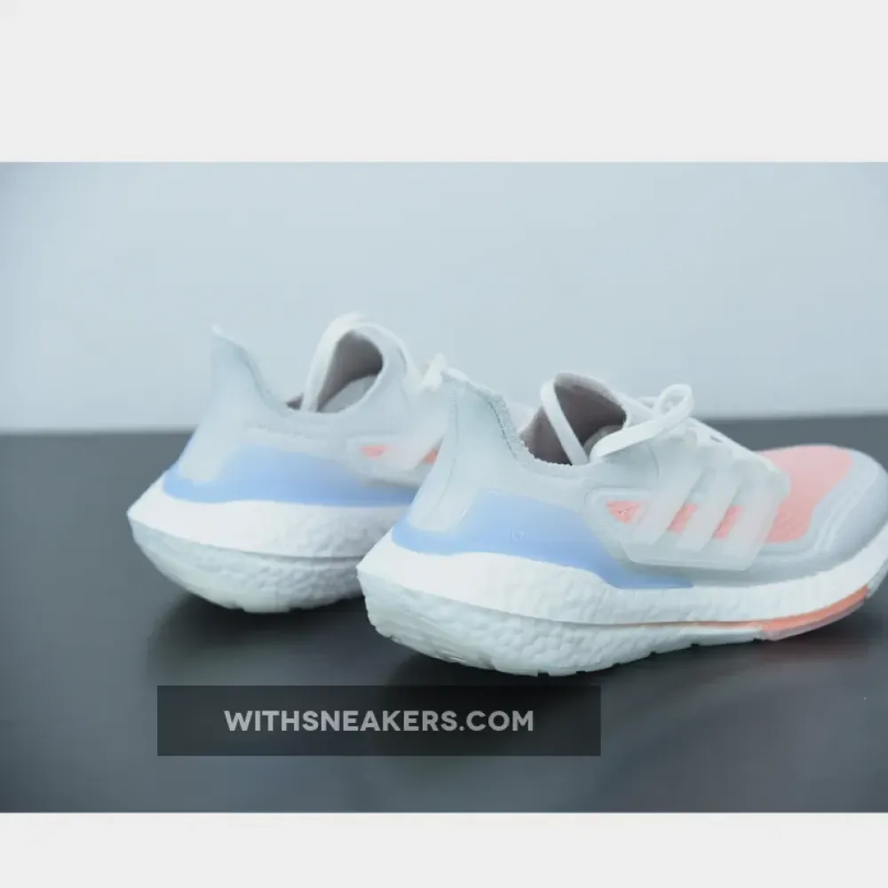 Adidas UltraBoost 21 White Glow Pink Grey/Pink/Blue FY0396