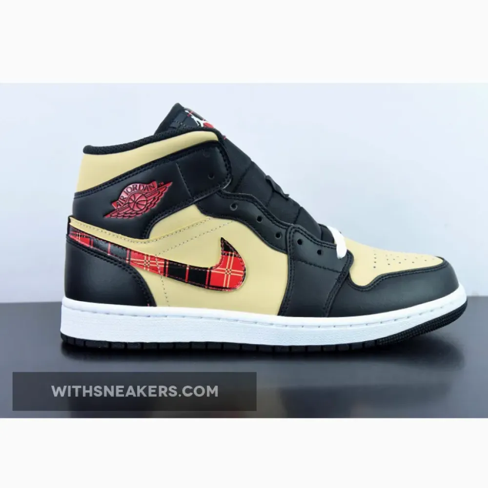 Nike Air Jordan 1 Mid Tartan Tan/Black/Red DZ5329-001