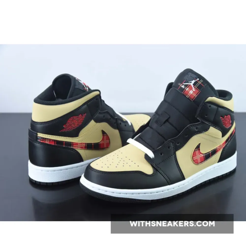 Nike Air Jordan 1 Mid Tartan Tan/Black/Red DZ5329-001
